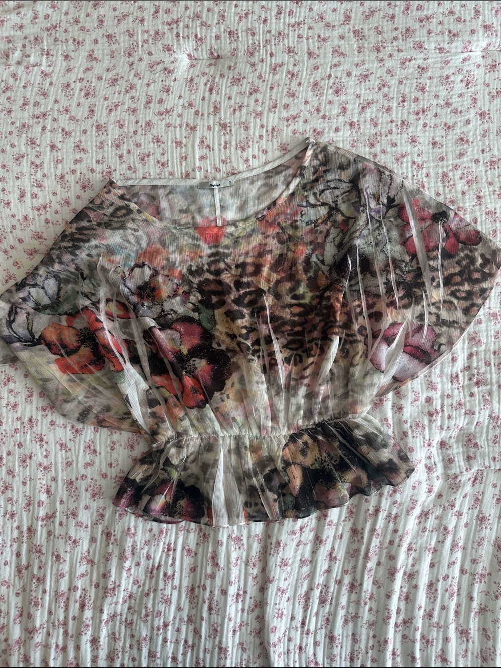 Y2K Papaya Sheer Top